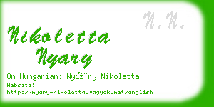 nikoletta nyary business card